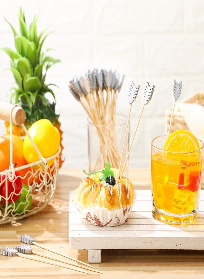 Nitial 200 Pcs 5.12 Inch Club Toothpicks for Appetizers Club Skewers Disposable Bamboo Sandwich Fruit Cocktail Picks for Catered Events Buffet Party Holiday Supplies (Arrow Style) - Image 4